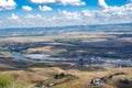 Cityscape view of Lewiston Idaho, as seen from Lewiston Hill Overlook on a summer day Royalty Free Stock Photo