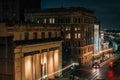 Cityscape view of Main Street at night, in Houston, Texas Royalty Free Stock Photo