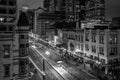 Cityscape view of Main Street at night, in Houston, Texas Royalty Free Stock Photo