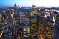 Cityscape view of Manhattan with Empire State Building at night Royalty Free Stock Photo