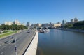 Cityscape with a view of the Moskva-river and Berezhkovskaya embankment, Moscow, Russia