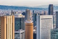 Cityscape view of Osaka from Floating Garden Observatory of Umeda Sky Building Royalty Free Stock Photo