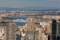 Cityscape view of Osaka from Floating Garden Observatory of Umeda Sky Building Royalty Free Stock Photo