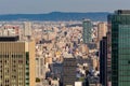 Cityscape view of Osaka from Floating Garden Observatory of Umeda Sky Building Royalty Free Stock Photo