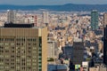 Cityscape view of Osaka from Floating Garden Observatory of Umeda Sky Building Royalty Free Stock Photo