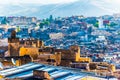 Cityscape View over the rooftops of largest medina in Fes, Morocco, Africa Royalty Free Stock Photo