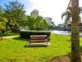 Cityscape view of the popular Las Olas Riverwalk downtown district Royalty Free Stock Photo