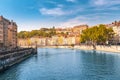 Cityscape view of Saone river in Lyon city Royalty Free Stock Photo