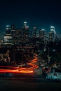 Cityscape view of the skyline of downtown Los Angeles, and Beaudry Street in Los Angeles, California Royalty Free Stock Photo