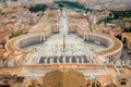 Cityscape view from St Peters basilica cupola in Vatican city