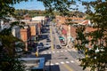 Cityscape view of Stillwater Minnesota from an aerial overlook in the fall Royalty Free Stock Photo