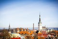 Cityscape view to old town of Tallinn, Estonia Royalty Free Stock Photo