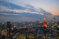 Cityscape view of Tokyo city during dusk