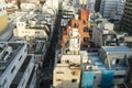 Cityscape viewed from above in Asakusa, Tokyo, Japan