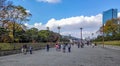 Cityscape viewed from the Osaka Castle Park