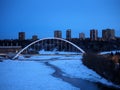 Cityscape With Walterdale Bridge In Winter Edmonton Alberta
