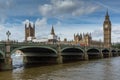Cityscape of Westminster Palace, Thames River and Big Ben, London, England, United Kingdom Royalty Free Stock Photo