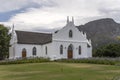 white Dutch Reformed church, Franschhoek, South Africa Royalty Free Stock Photo