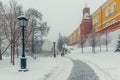 cityscape in winter, Kremlin architecture, Moscow