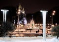 Cityscape winter night Royalty Free Stock Photo