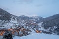 Cityscape in winter of Ransol, El Tarter and Soldeu in Andorra.