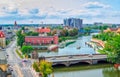 Cityscape of Wroclaw with river Odra