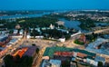 Cityscape of monastery and church in Yaroslavl