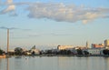 cityscape of Yekaterinburg with view of city pond Royalty Free Stock Photo