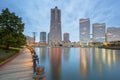 Cityscape of Yokohama city at dawn