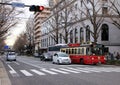 Cityscape of Yokohama. Transport on the street.