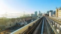 Cityscape from Yurikamome sky train in Odaiba, the artificial island in Tokyo Royalty Free Stock Photo