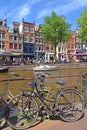 Cityscapes in the red-light district of Amsterdam Royalty Free Stock Photo