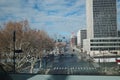 Cityscapes from skywalks of Crown Center in KCMO Royalty Free Stock Photo