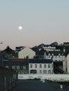 wonderful moon above the city Royalty Free Stock Photo