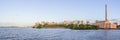 Cityview with Gasometro and Guaiba Lake at sunset, Porto Alegre