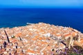 Cityview with Mediterrenean Sea in Cefalu, Italy Royalty Free Stock Photo