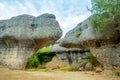 The Ciudad Encantada geological site. Cuenca, Spain Royalty Free Stock Photo