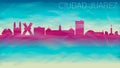 Ciudad Juarez Skyline City Vector Silhouette. Broken Glass Abstract Geometric Dynamic Textured. Banner Background. Colorful Shape Royalty Free Stock Photo