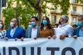 Ciudadanos party leader InÃÂ©s Arrimadas looking ahead and smiling in a close up as she demonstrates against pardons granted ÃÂ¬ to