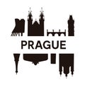 Prague skyline. Only shapes