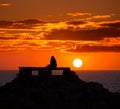 Ciutadella Menorca at Punta Nati sunset with girl