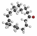 Civetone civet cat pheromone molecule, 3D rendering. Used in perfume. Atoms are represented as spheres with conventional color