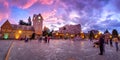 Centro Civico and main square in downtown Bariloche at sunset - Bariloche, Patagonia, Argentina Royalty Free Stock Photo