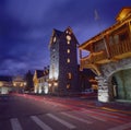 Civic Center (Centro Civico) and main square in downtown Bariloche, Patagonia, Argentina Royalty Free Stock Photo