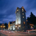 Civic Center and main square in downtown Bariloche at sunset - Bariloche, Patagonia, Argentina Royalty Free Stock Photo