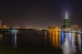 Night scene of The Civic Center Towers Victoria Island, Lagos Nigeria Royalty Free Stock Photo