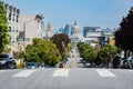 Civic Center view from Alamo Square, San Francisco, California Royalty Free Stock Photo