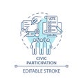 Civic participation turquoise concept icon