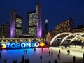 Civic square and skating rink in front of Toronto City Hall Royalty Free Stock Photo