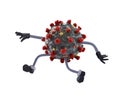 Civid-19 Virus molecule running away Royalty Free Stock Photo